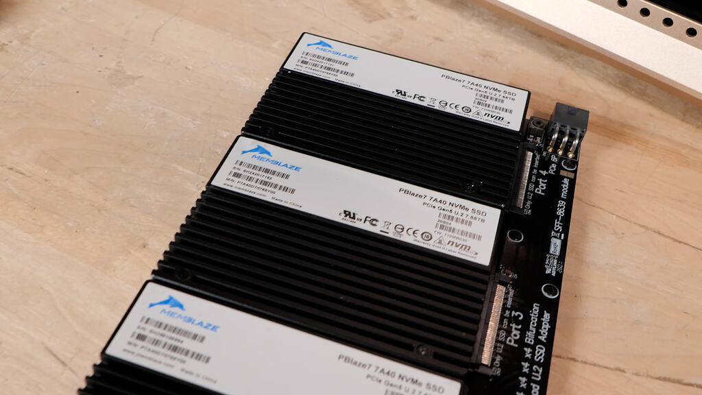 4x MemBlaze P7A40 RAID10 Array Throughput, Latency, and CPU Cost of the md + XFS Stack