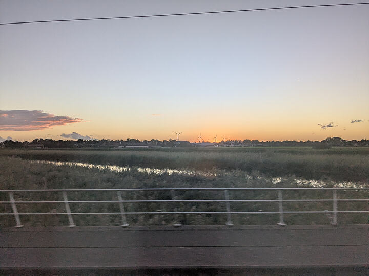Sunset through the train window