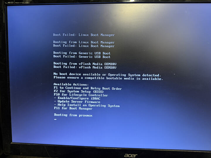 Proxmox VE fails on Dell R630 - need help validating server config