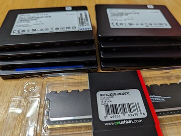 First batch of SSDs and memory upgrade!