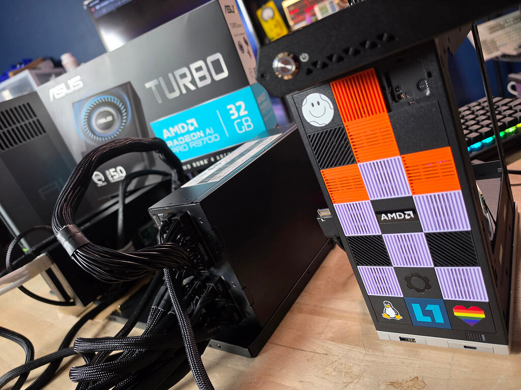 Franken Strix Halo: 2x R9700s + 128gb Strix Halo unified memory