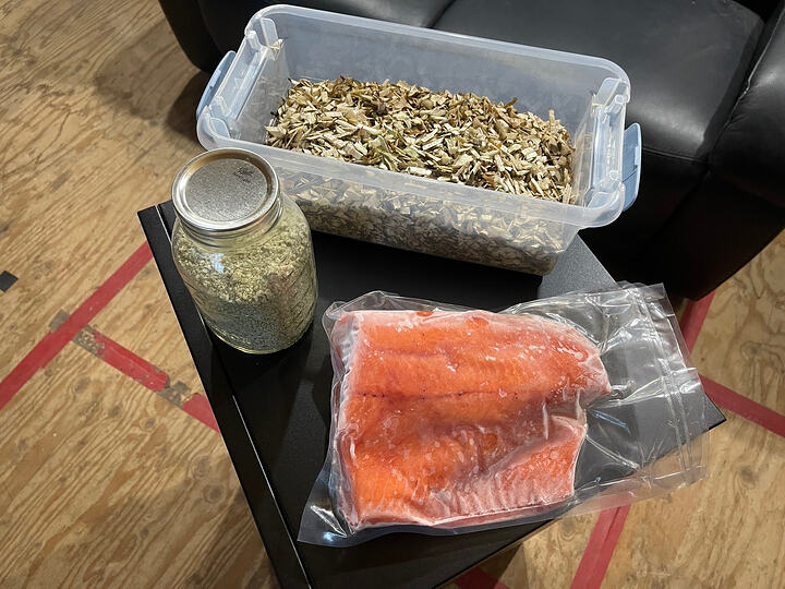 smoking salmon