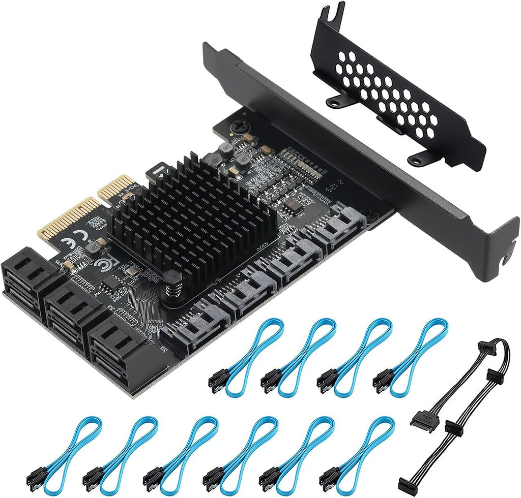 Carte Contrôleur PCIe 3.1 X4 Avec 24 Ports SATA 6G - Chipset JMB575, Pour Ajouter Des Disques Durs à Votre PC ! - 4