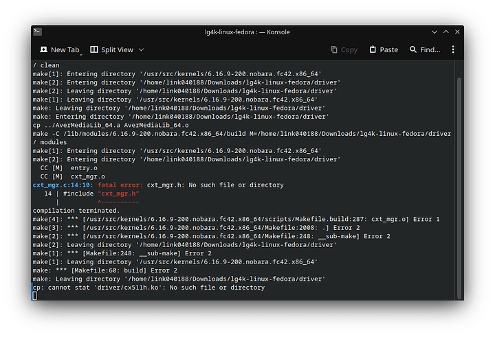 same script but the fedora branch